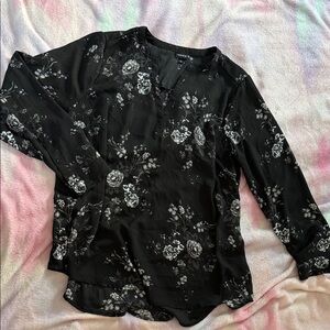 Torrid Black Floral Blouse